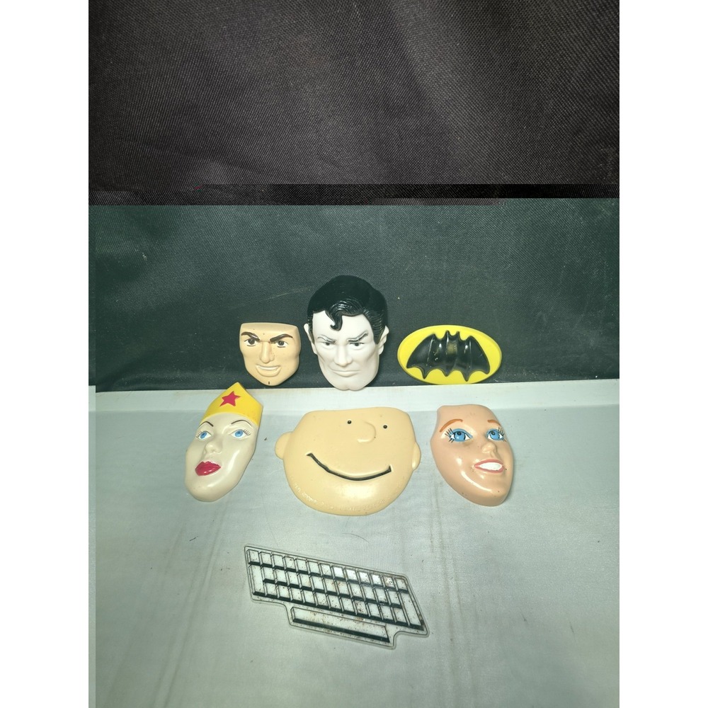 Vintage Super Hero Batman & Superman Cake Topper Wilton Charlie Brown Wonder